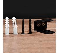 CCYLEZ Black Steel Sliding Barn Door Floor Guide Easy Install Wall Mount 1pc for 1 to 1-3/8 Inch Doors