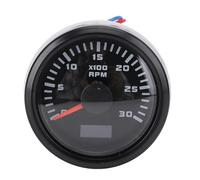 CCYLEZ Car Tachometer 3000RPM, Hour Meter, 52mm Size (Black Dial Black