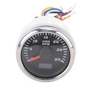 CCYLEZ Car Tachometer 3000RPM, Hour Meter, 52mm Size (Black Dial Silver