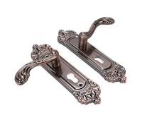 CCYLEZ Entry Door Lever Lock Set with Solid Knob and Reinforced Panel for Home Bedrooms Aluminum Alloy 2 Units