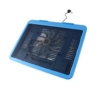 CCYLEZ Laptop Cooler Pad Big Fan USB Stand Super Quiet for 14" or Below Notebook, Ergonomic Design, Metal Mesh Construction (Blue)