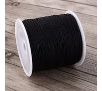 CCYLEZ Nylon Chinese Knot Cord Rattail Macrame Thread Black for Knitting Home Decoration 100M