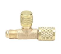 CCYLEZ Refrigerant Charging Valve, Durable Brass Exhaust Valve, Effective Air Conditioning Tool for R22 R12 R134 Applications, 1 Unit