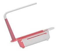 CCYLEZ Sponge Holder for Kitchen Sink, Expandable Telescopic Sink Storage Rack for Bathroom Kitchen, Multipurpose Storage Shelf for Sponge Brush Soap Dish Cloth Rag (Red)