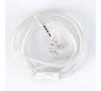 CCZ 2 Meter HIFI IEM Cable for Musicians & Singers - 5N OFC Silver Plated Upgrade Wire Replacement cable with 3.5MM Gold-Plated Plug Durable 0.75MM for Stable Connection & Comfort (QDC, with Mic)