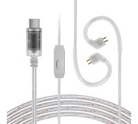 CCZ C03 USB C IEM Cable 4N Silver-Plated OFC TFZ Pin 120Cm Earphone Cable with DAC for in Ear Monitor KBEAR KS1, KS2, KS10, CCZ Melody, DC01 PRO, DC02, DC03