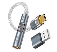CCZ CM01 USB C to 3.5mm Jack Audio Adapter MAX97220 Amp Conexant CX31993 Decoding Chip Aux to USB C Headphone Adapter with Silver-Plated Cable for i-Phone 15/Pro/Samsung/PS5