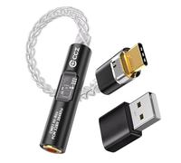 CCZ CM01 USB C to 3.5mm Jack DAC Headphone Adapter MAX97220 Amp Conexant CX31993 Decoding Chip, Hi-Res 24Bit/384kHz Audio Converter with Silver-Plated Cable for iPhone 15/Pro/Samsung/PS5