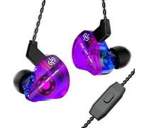 CCZ DC01 pro in Ear Monitor Headphones Ultrastrong Bass Edition Gaming Earbuds with Professional V-Shape Tuning 4N OFC Cable for Musicians/Singers/Audiophiles (with Mic, Purple)