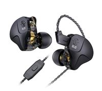 CCZ DC03 IEMs for Gaming with Mic, 1DD HiFi Headphones in Ear Monitors for Singers Musician, Deep Bass Sound Noise Cancelling Wired Gaming Earbuds, IEM Earphones with Detachable Cable(Black, with Mic)