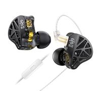 CCZ MC04 In Ear Monitors, IEM Earphones with 10mm Magnetic 1DD and BA Hybrid Driver, Silver-Plated OFC Earphones Wired with 3.5mm Plug, Noise Isolation Wired Gaming Earbuds with Mic for PS4/5