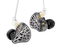 CCZ NC02 in Ear Monitor Headphones, in Ears for Singers, Deep Bass Wired Gaming Earbuds, Dynamic Dual Driver DD IEM Earphones, IEMs for Gaming Musincian Drummer, Tangle-free Cable (Black, without Mic)
