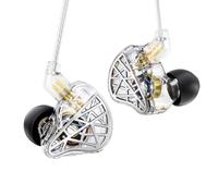 CCZ NC02 in Ear Monitor Headphones, in Ears for Singers, Deep Bass Wired Gaming Earbuds, Dynamic Dual Driver DD IEM Earphones, IEMs for Gaming Musincian Drummer, Tangle-free Cable (Clear, without Mic)