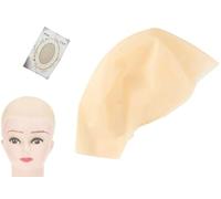 CCZAILAI 2 Pcs Latex Bald Cap Makeup Bald Head Wig Cap Costume Accessory for Adults HalloweenTheme Party bar Fancy Dress Cosplay Masquerade Christmas Old Lady Hairstyle(Big Size) (one)