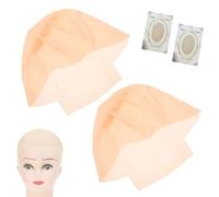 CCZAILAI 2 Sets Latex Bald Cap Makeup Bald Head Wig Cap Costume Accessory for Adults HalloweenTheme Party bar Fancy Dress Cosplay Masquerade Christmas Old Lady Hairstyle(Big Size) (two)