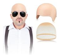 CCZAILAI Latex Bald Cap and Wig Cap Set for Costume Cosplay Halloween