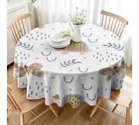 CCZM Round Tablecloth 150cm Waterproof with Cartoon Turtle Pattern