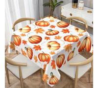 CCZM Square Tablecloth 100x100cm Waterproof with Maple Leaf Pumpkin Pattern