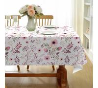 CCZM Wildflower Wipeable Tablecloths Rectangular 132x274 cm (54x108 Inch), Floral Vines Table Cloth, Waterproof Polyester Fabric Table Cover, Botanical Decorations for Sommer Spring, H-733