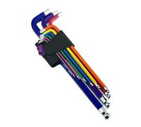 CCZRD 1.5mm-10mm Color Coded Ball-End Hex Allen Key L Wrench Set Torque Long Metric with Sleeve Hand Tools Bicycle Accessories Made Well Flexible Use(Lengthening Ball)