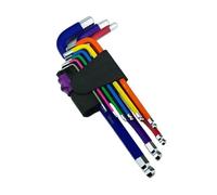 CCZRD 1.5mm-10mm Color Coded Ball-End Hex Allen Key L Wrench Set Torque Long Metric with Sleeve Hand Tools Bicycle Accessories Made Well Flexible Use(Medium Length Ball)
