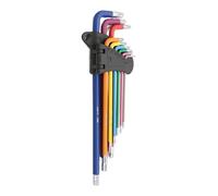 CCZRD 1.5mm-10mm Color Coded Ball-End Hex Allen Key L Wrench Set Torque Long Metric with Sleeve Hand Tools Bicycle Accessories Made Well Flexible Use(Lengthening Plum)