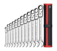 CCZRD Flex Head Ratcheting Combination Wrench Set Chrome Vanadium Steel Ended Spanner for Mechanics Auto Repair Household Tool Kit Made Well Flexible Use(12pcs(8-22mm))
