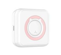 CCZRD Portable Mini Thermal Printer Wirelessly BT 203dpi Photo Label Memo Wrong Question Printing With USB Cable Fast Sharp Printing Every Label(Pink)