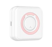 CCZRD Portable Mini Thermal Printer Wirelessly BT 203dpi Photo Label Memo Wrong Question Printing With USB Cable Fast Sharp Printing Every Label(Pink)
