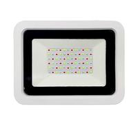 CCZRD RGB LED Floodlight 50W/100W RGB Flood Light Bluetooth APP Outdoor Smart Floodlight Spotlight IP68 LED Wall Washer Light(White Shell,100W)