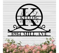 CCZUIML Custom Metal Name Sign - Personalized Last Name Door Hanger - Outdoor Wedding Gift - Monogram Signs for Home - Housewarming Family Sign