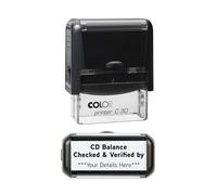 CD Balance Check/Checked and Verified by - Self-Inking Rubber Stamp 48mm x 18mm