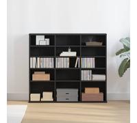 CD cabinet Black Oak 100x23x89.5cm Engineered Wood Slim Storage Unit - Anti-Tip