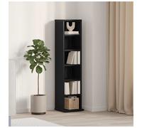 CD cabinet Black oak 21x20x88 cm Engineered wood 6-open compartments slim design