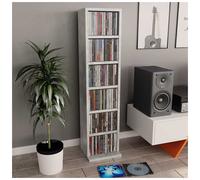 CD cabinet concrete grey engineered wood 21x20x88cm 6-compartment slim storage .