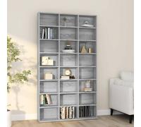 CD Cabinet Grey Sonoma 102x23x177.5 cm Engineered Wood Smoked Oak Finish Storage