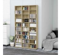 CD cabinet Sonoma oak 102x23x177.5cm Engineered wood 30 open compartments ideal