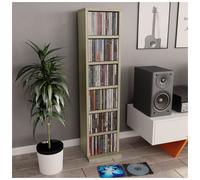 CD Cabinet Sonoma Oak 21x20x88cm Engineered Wood 6 Open Compartments Slim Unit.
