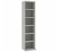 vidaXL 6-Compartment CD Cabinet - Concrete Grey Engineered Wood - Versatile Home Storage Organiser