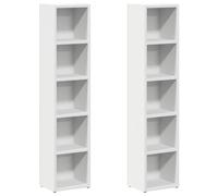 Vidaxl Cd Cabinets 2 Pcs Sonoma Oak 21X16X93.5 Cm Engineered Wood
