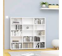 CD cabinet White 100x23x89.5 cm Engineered Wood Slimline Multimedia Storage Unit