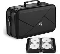 CD Case DVD Holder Storage: 144 Capacity DVD Cases Organizer Portable Wallet Storage - CD Plastic Protective Carrying Binder for Home Travel (Black)