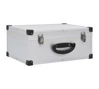 vidaXL Silver Aluminium ABS CD Storage Case - Compact and Lightweight - 60 CD Capacity with Lockable Design