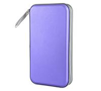 CD Case, Siveit DVD Case Holder 96 Capacity Hard Plastic CD DVD Disc Cases Storage Binder Wallet for Car Home Office Travel (Lavender)