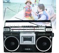 CD Cassette Player with Bluetooth, FM Radio & USB MP3 Playback - Portable Boombox with Remote Control and Headphone Jack