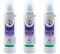 CD Deo Spray Water Lily 3 X 150ml 0% Aluminium 48H Protection for Sensitive Skin