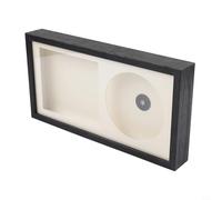 CD Display Frame with Black Border and White Background, Wall Mountable or Tabletop Stand for Vinyl Records and Signed Discs, Protective Plastic Case for Home Office Decor, 13x6.9 Inches