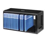 CD/DVD Rack for 20 CD/DVDs Black Plastic Storage for Hanging or Standing Space