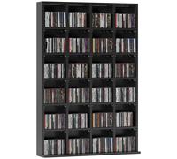 CD DVD Storage Rack Media Shelf Blu Ray Display Unit 24 Cube Bookcase Black