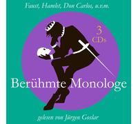 Cd Famous Monologues by Jürgen Goslar with Faust, Don Carlos and others 3cds